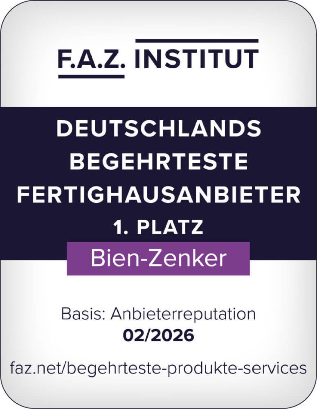 Begehrtester Fertighausanbieter Begehrtester Fertighausanbieter